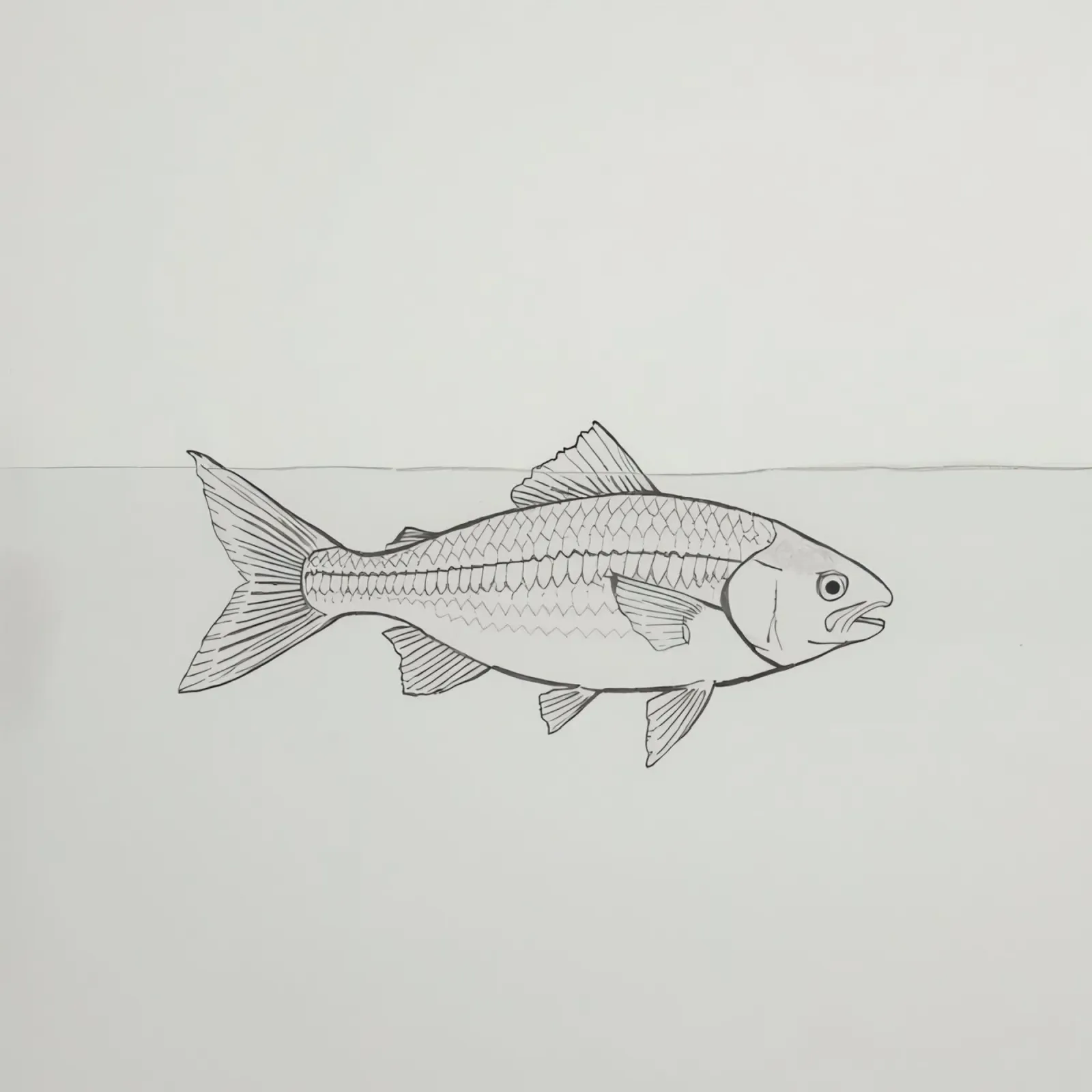 Pesce che nuota in un'area con acqua calma e sfondo semplice pellicola backlit da DesignDoodle