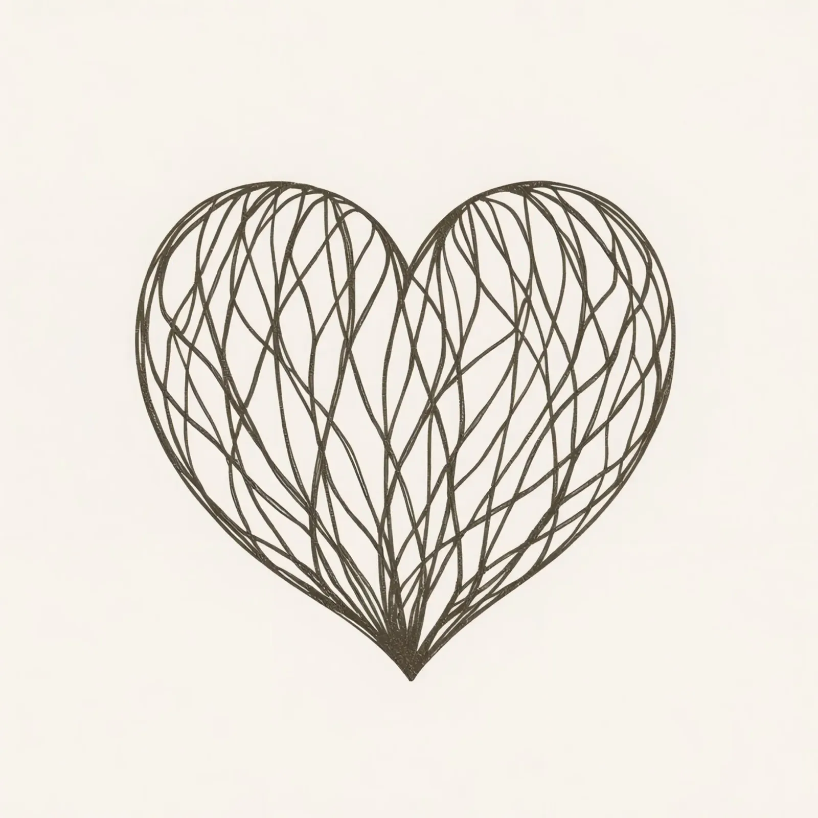 Detailed heart illustration with intertwining lines canvas by DesignDoodle
