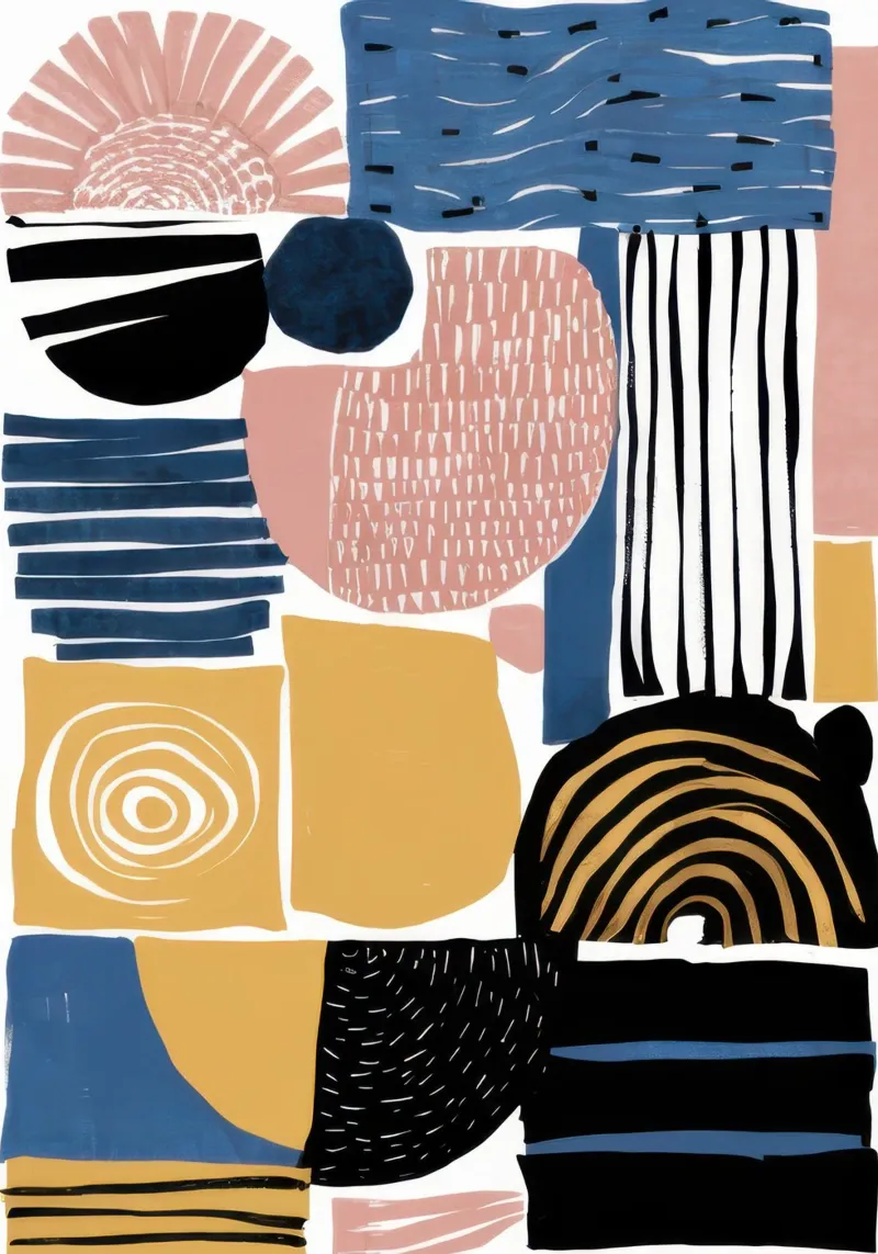 Abstract raster met structuur canvas van Bring Haven