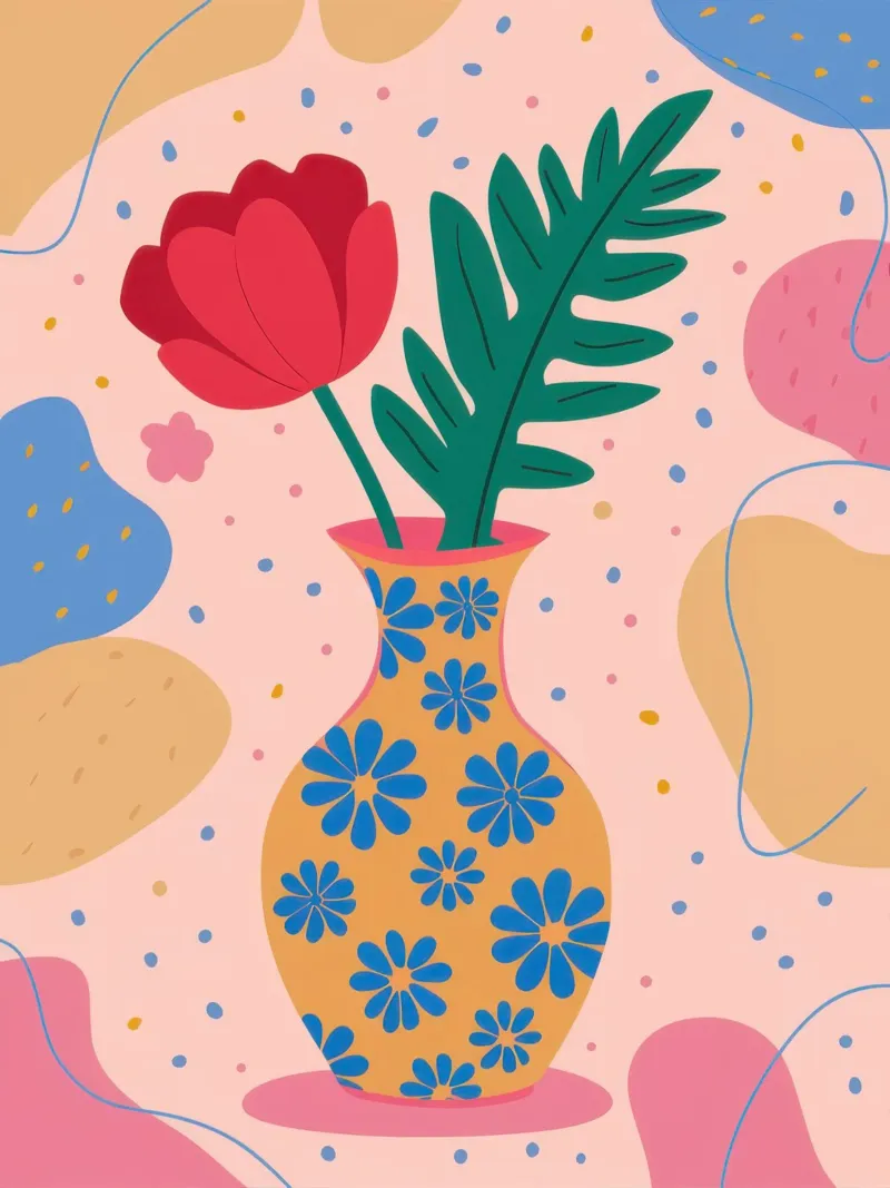 Festive Floral Vase acrylic glass by Veil Maya