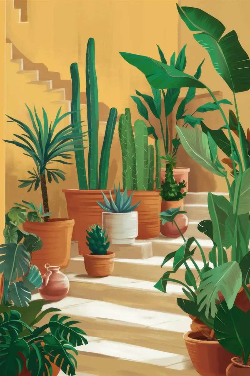 Terracotta planten heiligdom canvas met Baklijst van Prism Ritual
