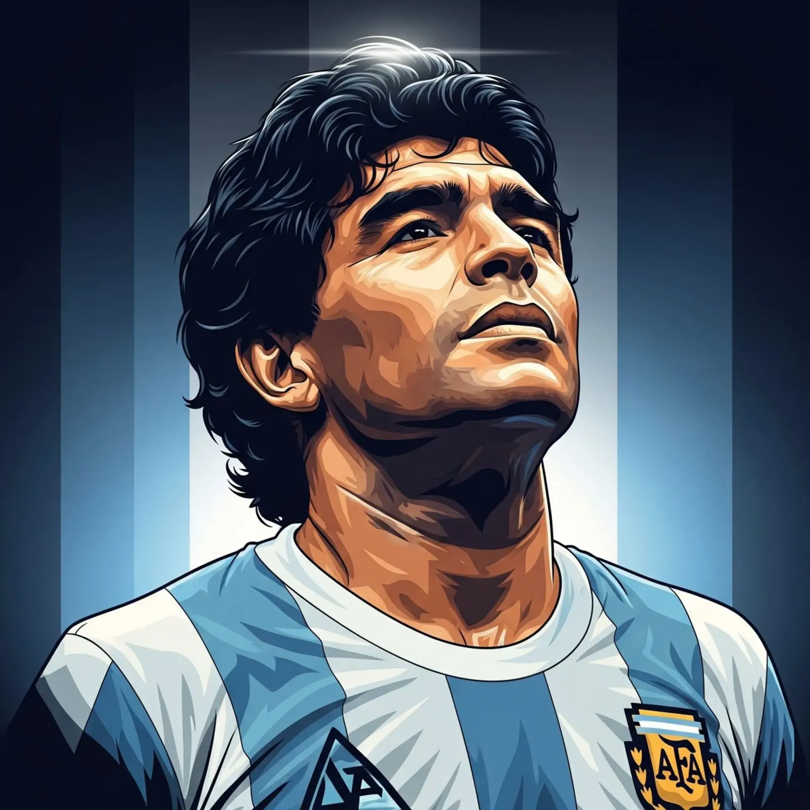 Diego Maradona pellicola backlit da Lembayung art