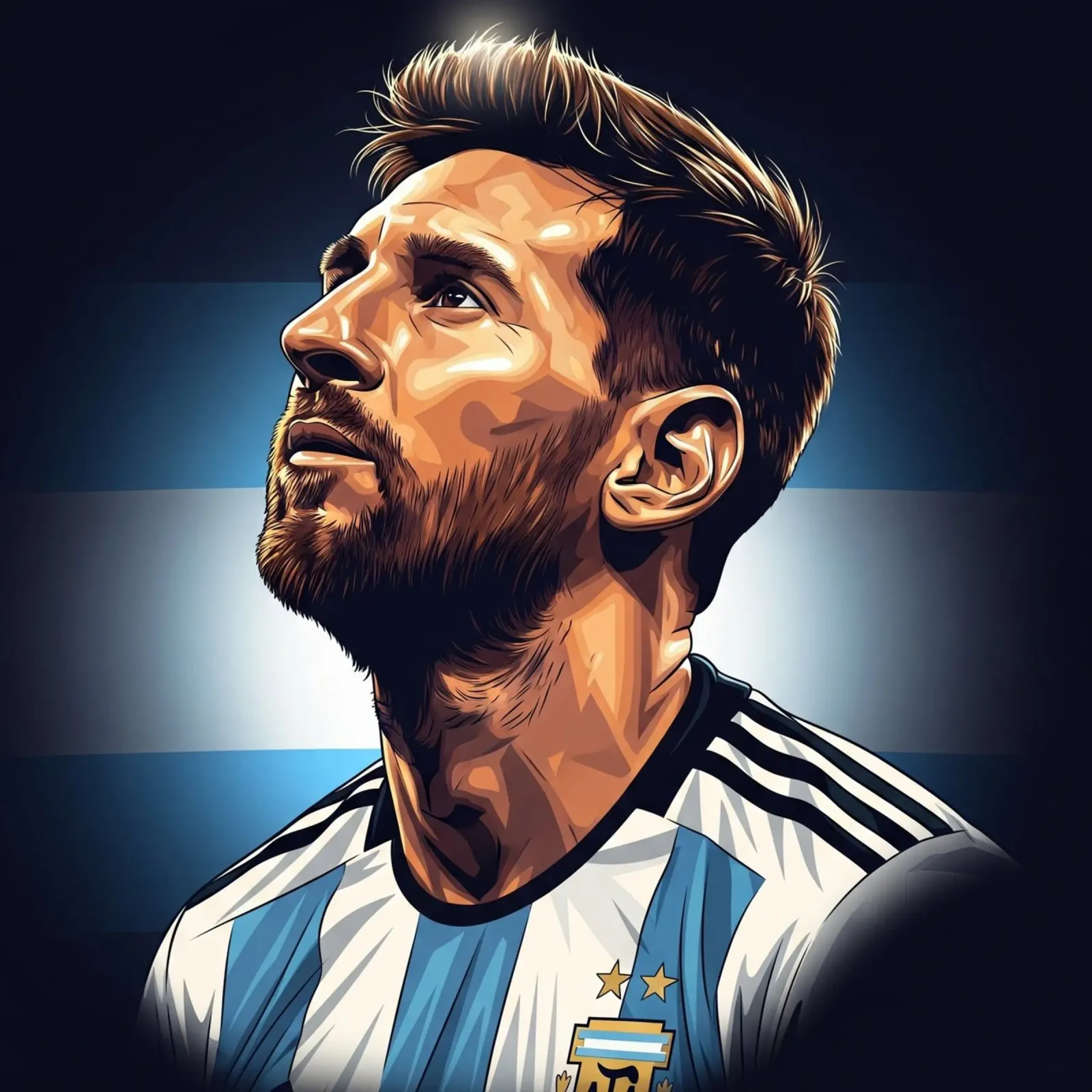 Lionel Messi pellicola backlit da Lembayung art