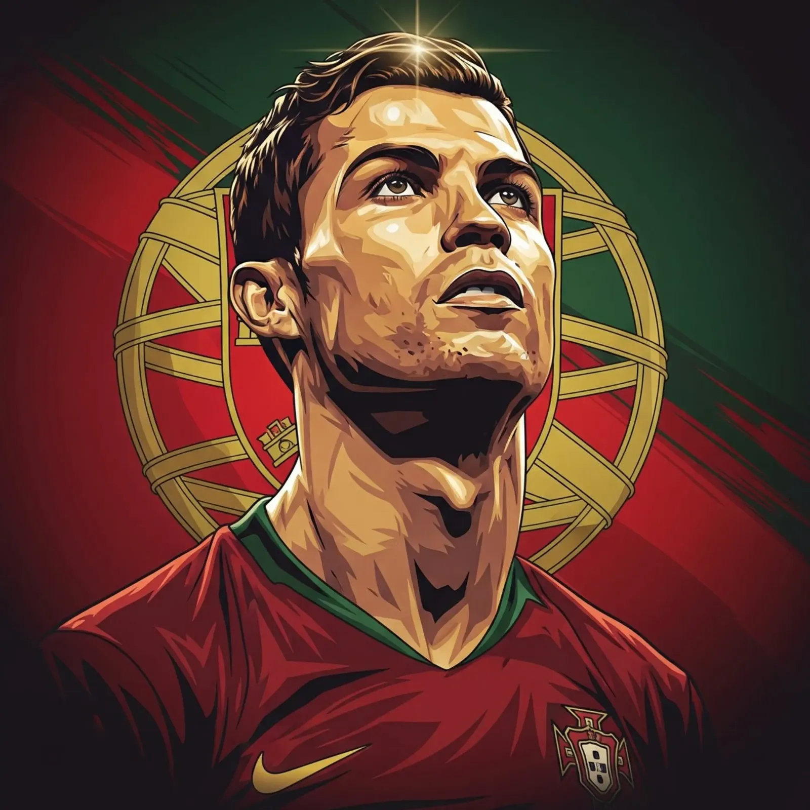 Cristiano Ronaldo - Portugal poster con telaio in plastica da Lembayung art