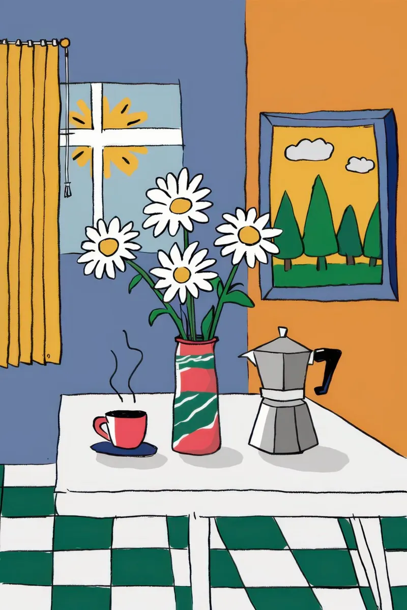 Daisies by the Window canvas by Veil Maya