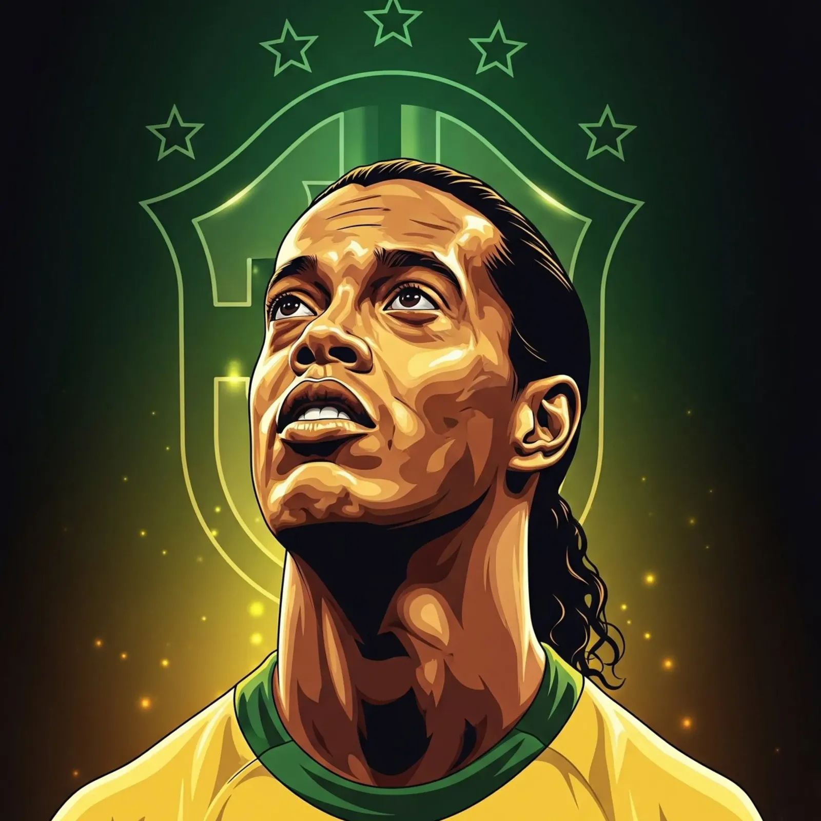 Ronaldinho portrait pellicola backlit da Lembayung art