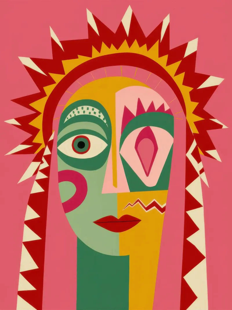 Radiant Sun Face hahnemühle by Flock Reverie