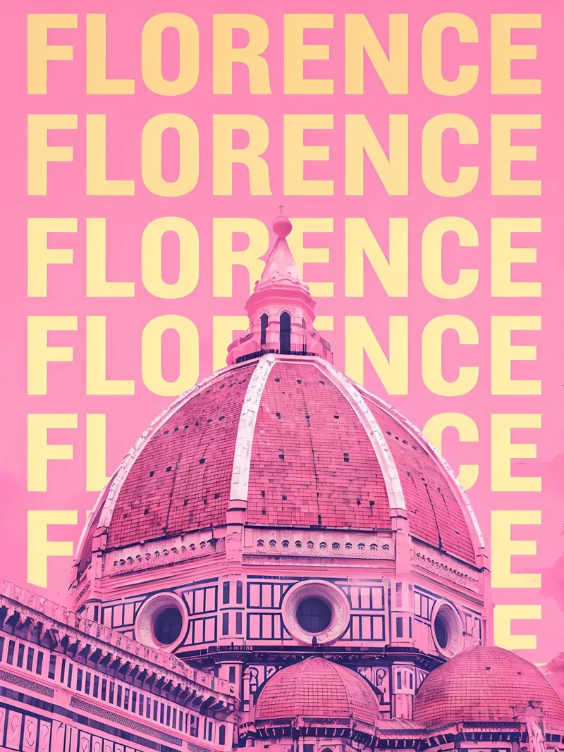 Cattedrale di Firenze Rosa Pop Art pellicola backlit da 🥝 KIWI STORE