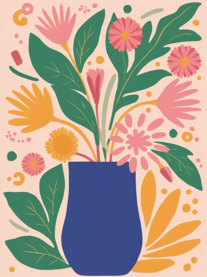 Bouquet floreale Folk Art alluminio dibond da Flock Reverie