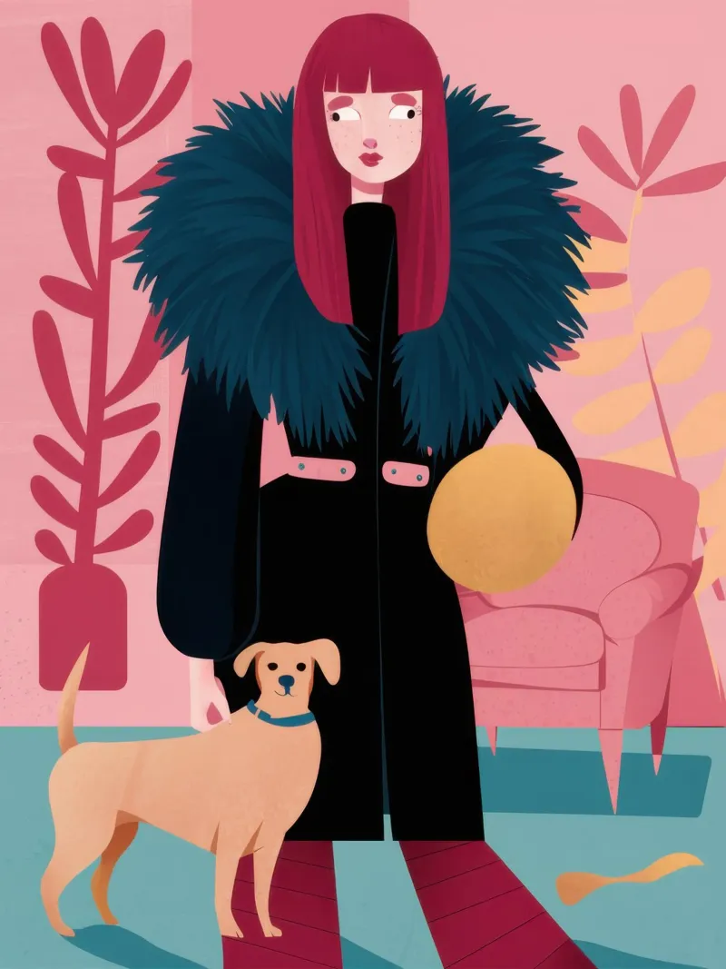 Chic con un cane da compagnia pellicola backlit da Flock Reverie