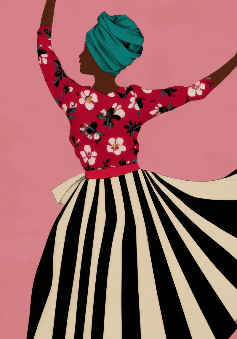 Joyful Dancing Woman poster by Flock Reverie