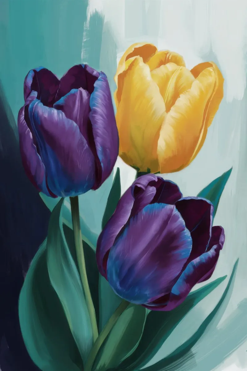 Moody Tulip Duo alu-dibond by Flock Reverie