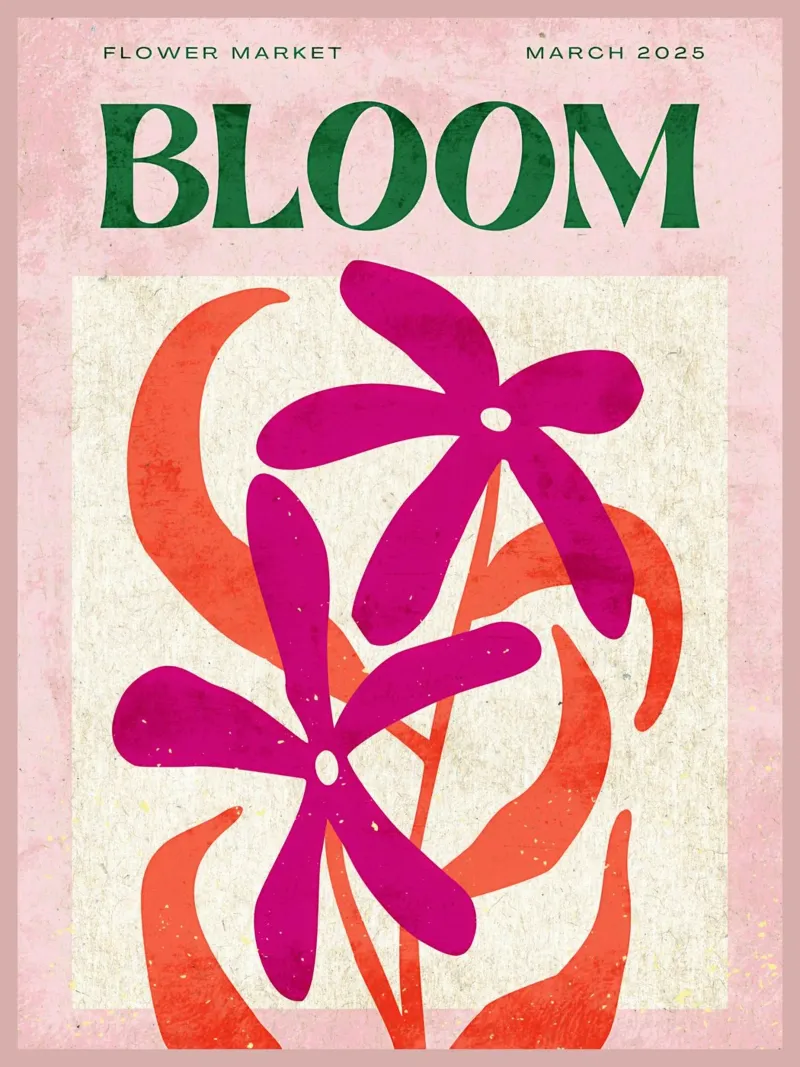 Poster del mercato dei fiori Bloom pellicola backlit da Jason Studio