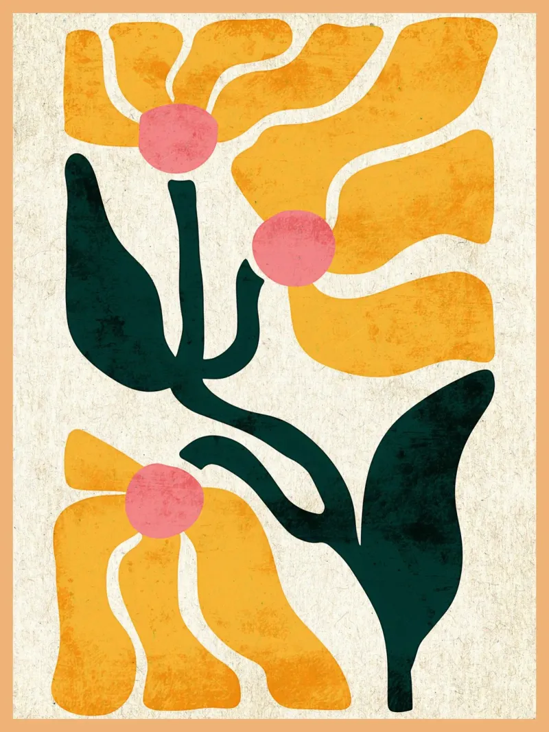 Abstracte bloemenprint canvas van Jason Studio