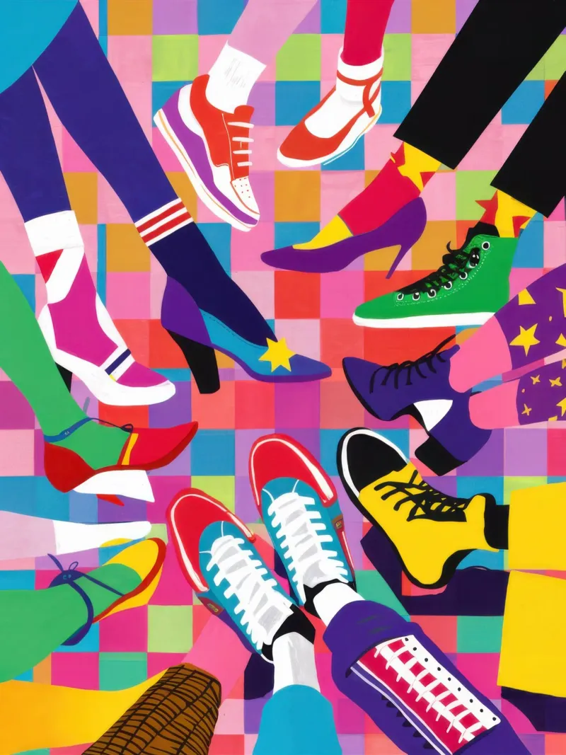 Abstract Sneaker Collage hahnemühle by Flock Reverie