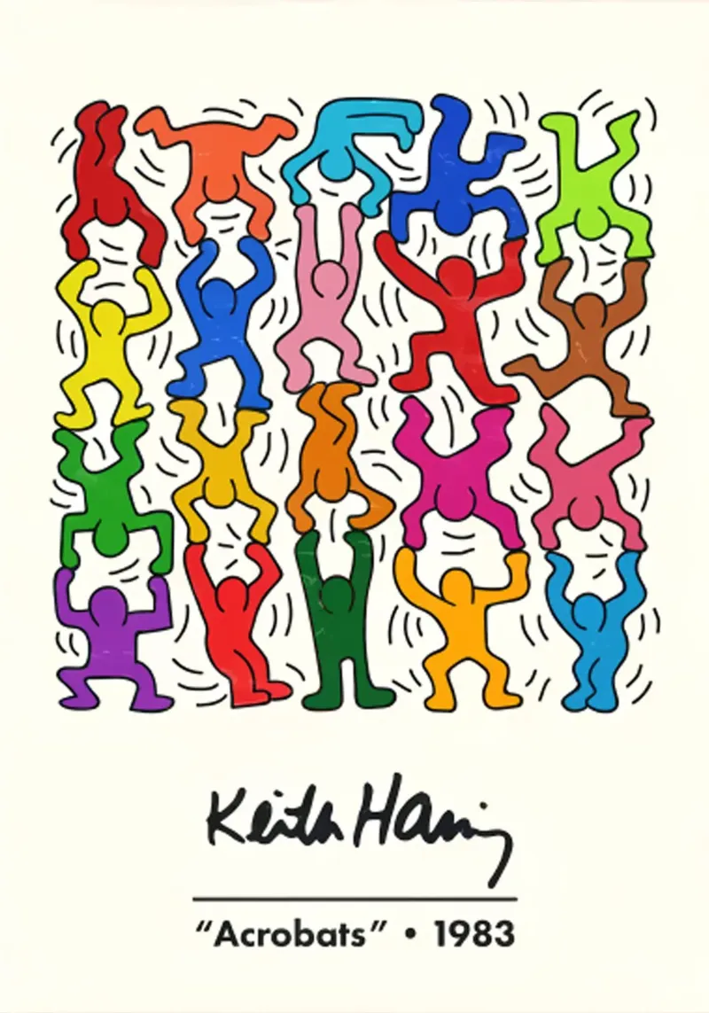 Acrobati di Keith Haring pellicola backlit da edward shop