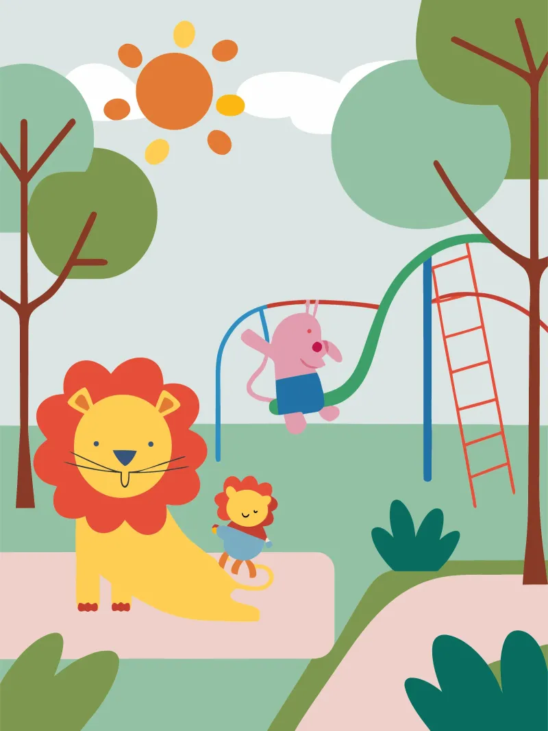 Parco giochi del Leone pellicola backlit da CUTE ANIMALS