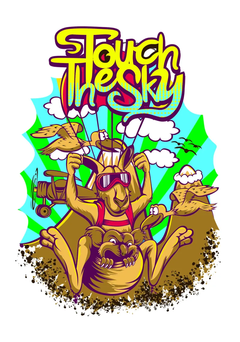 Touch The Sky Animal Illustration hahnemühle by Cute