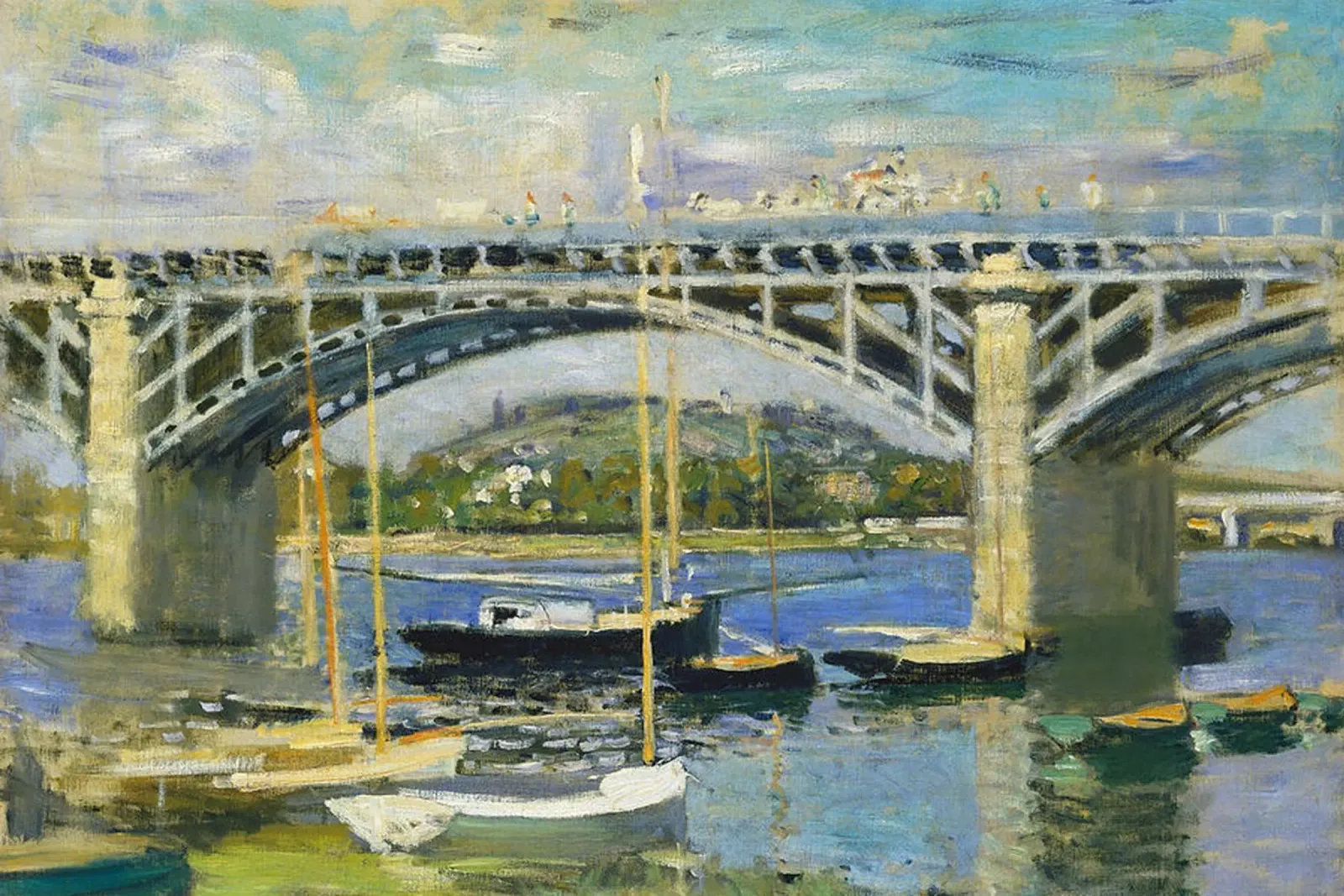 Ponte sul fiume ad Argenteuil pellicola backlit da RodneyArt