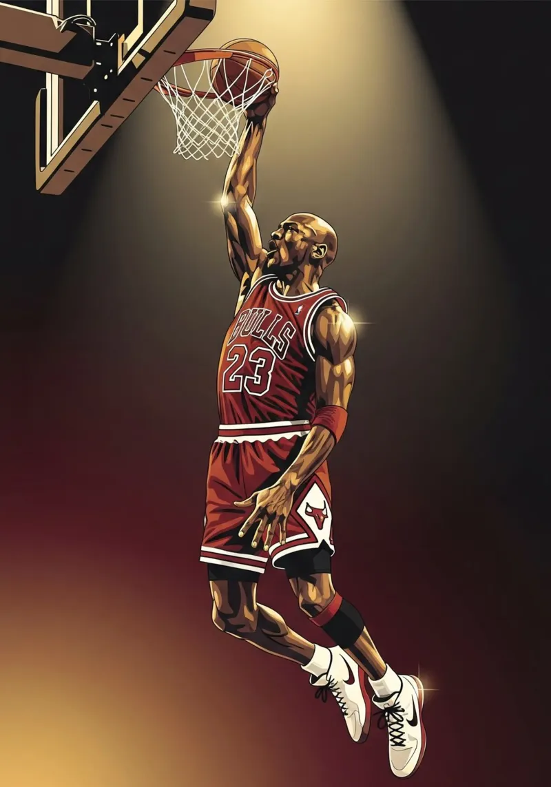 Michael Jordan slam dunk pellicola backlit da Lembayung art