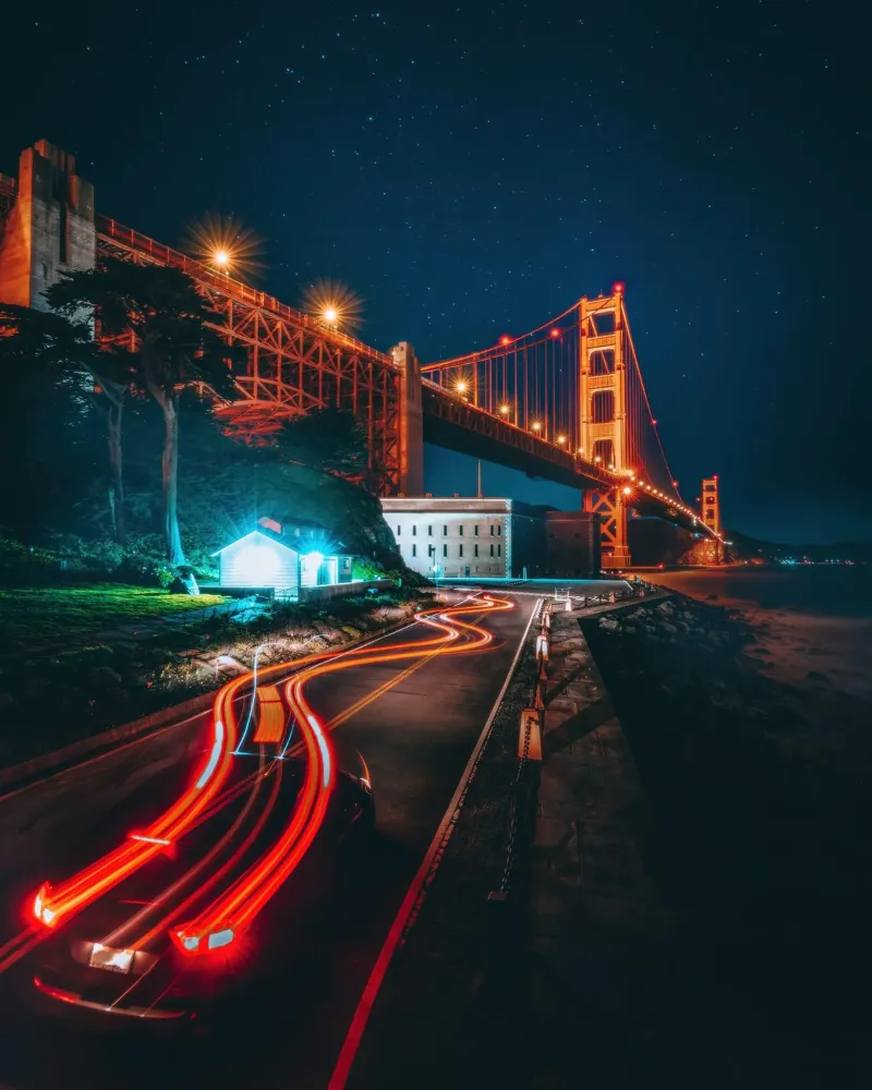 Visione del Golden Gate, San Francisco alluminio dibond da Wanderlust Vibes