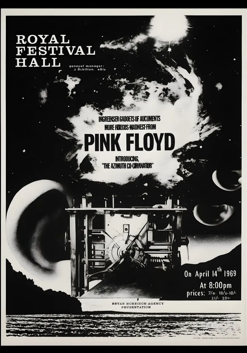 Pink Floyd at the Royal Festival Hall London 1960 Hahnemühle von DGUnder