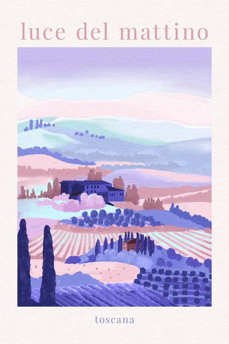 Mornings in Tuscany poster con telaio in legno da Goed Blauw