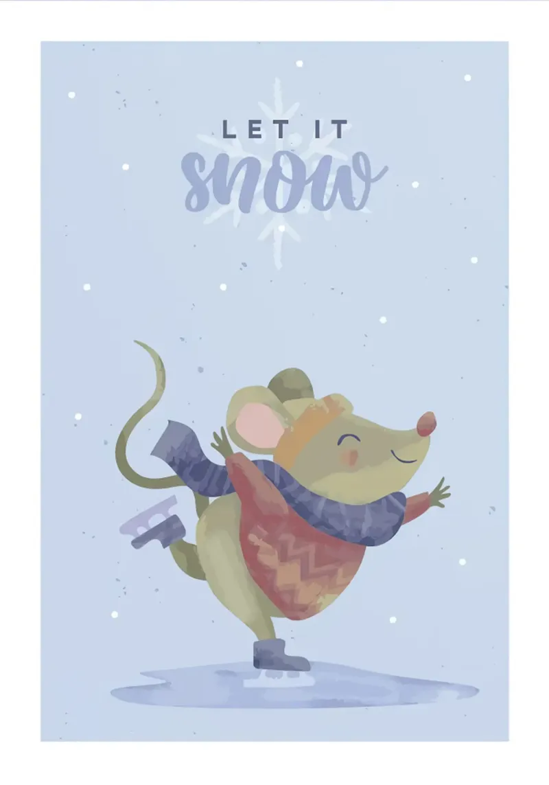 Poster con citazione del topo Let it snow pellicola backlit da Sebastian shop