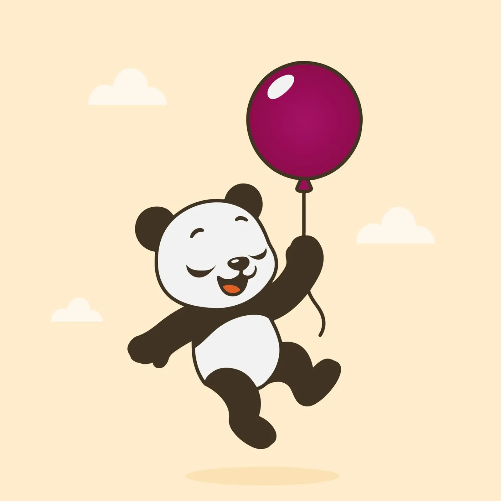 Allegro panda con palloncino pellicola backlit da namosh