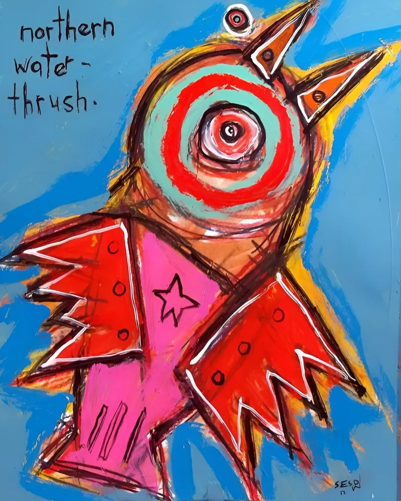 Jean Basquiat - Bird Abstract pellicola backlit da Deepness