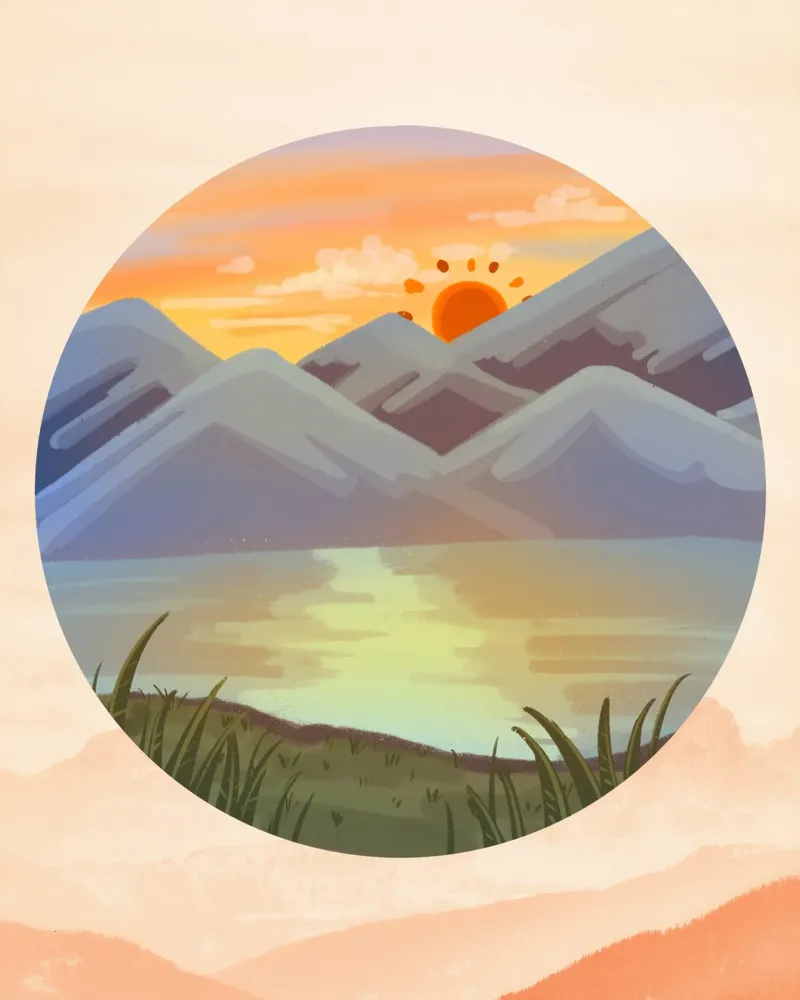 peaceful sunset pannello forex da Creaton