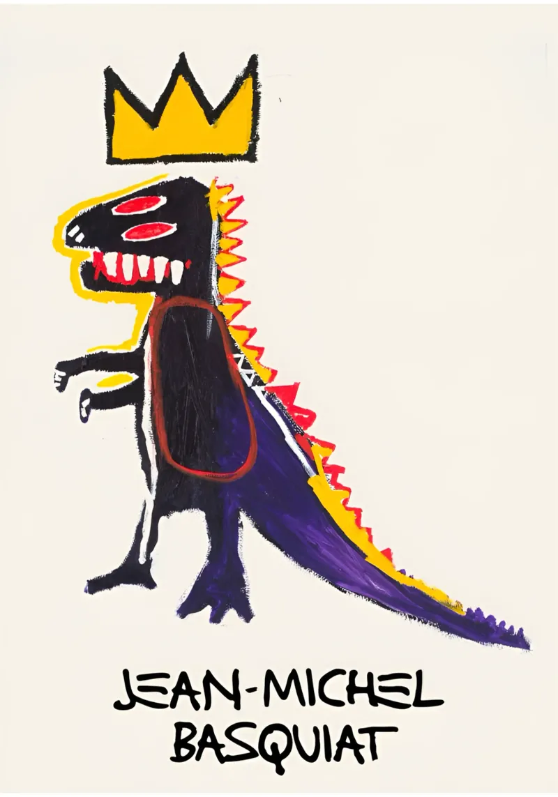 Jean Basquiat - Artist poster met aluminium frame van Deepness