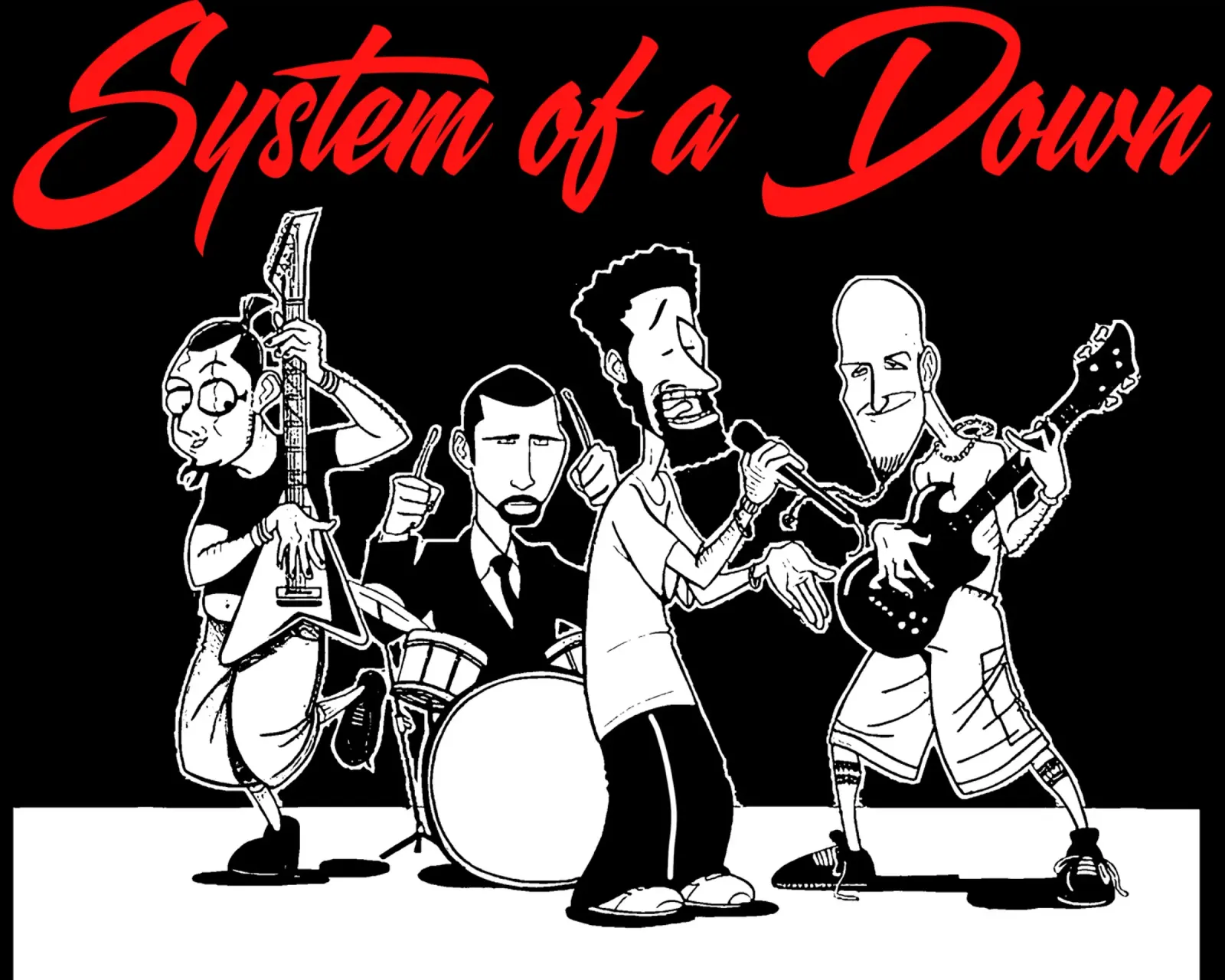 Maglietta classica dei System Of A Down alluminio dibond da ninetyfourdesign_