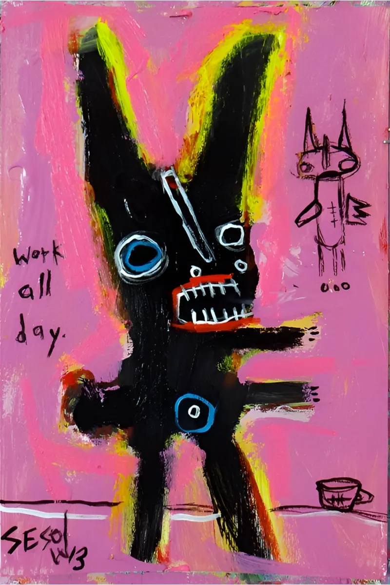 michel basquiat - abstract pellicola backlit da Tara Bergener