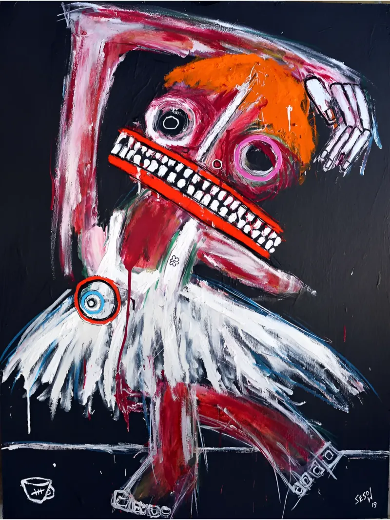 Michel Basquiat - Abstract Woman Dancing pellicola backlit da Tara Bergener