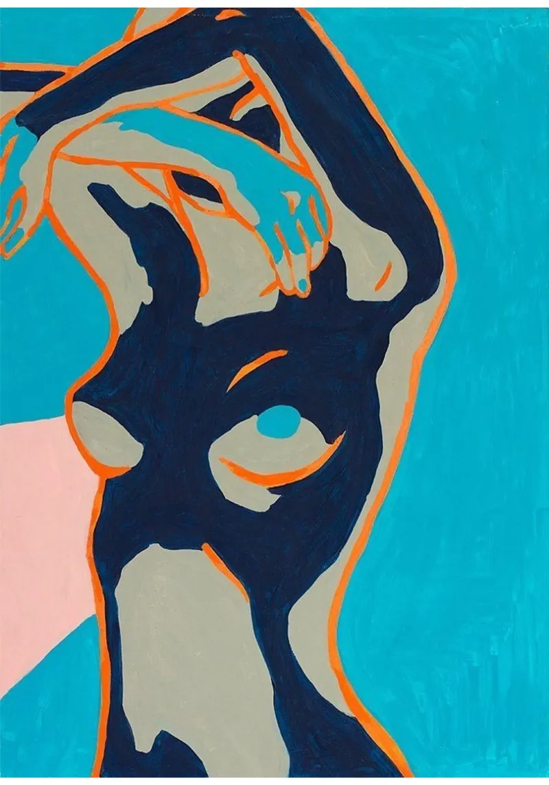 Ragazza nuda colorata d'epoca pellicola backlit da https://www.juniqe.com/uk/shop/Henndraws