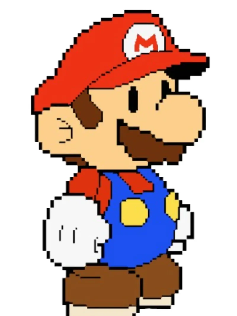 Super Mario Pixel carta hahnemühle da Pixel Addict