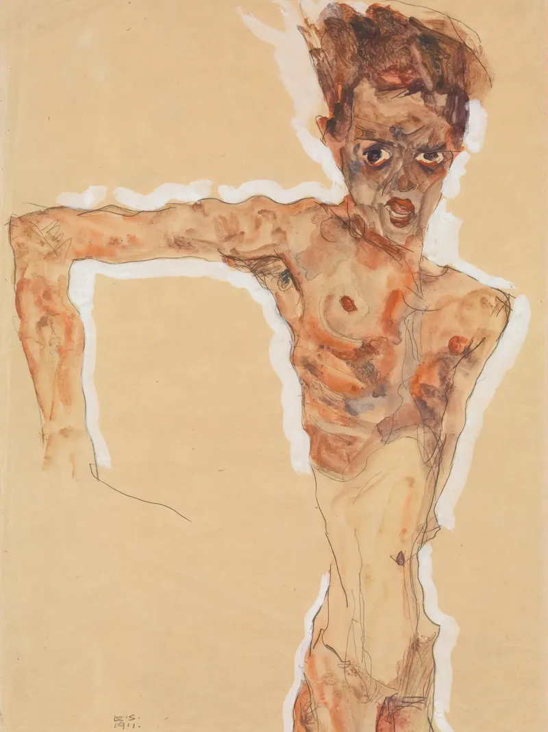 Egon Schiele Autoritratto 1911 pellicola backlit da Lile Shop