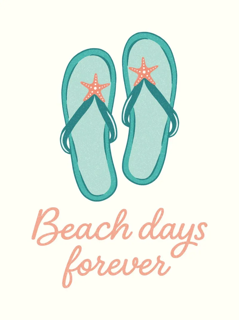 Beach days forever - flip flops alluminio dibond da Vivdesign