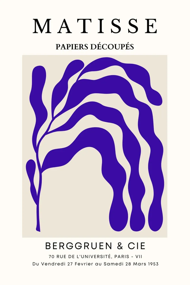 alghe blu ricurve poster da gudikan store