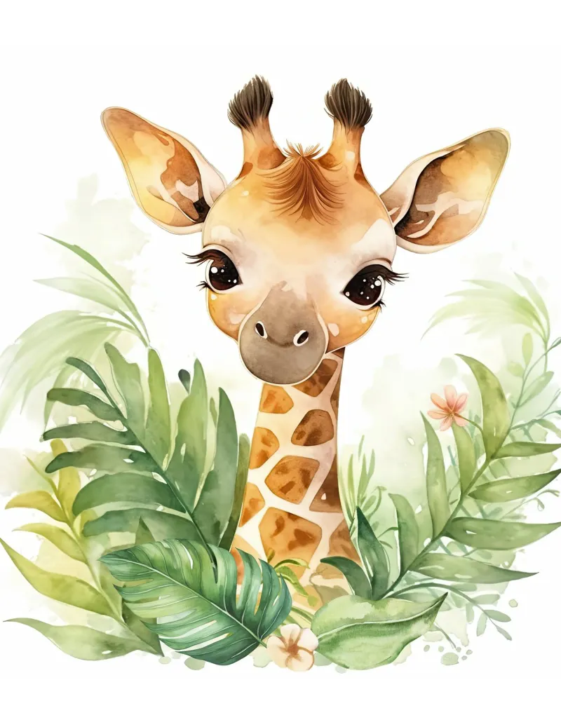 Gentle Jungle Giraffe alu-dibond by vintageshop