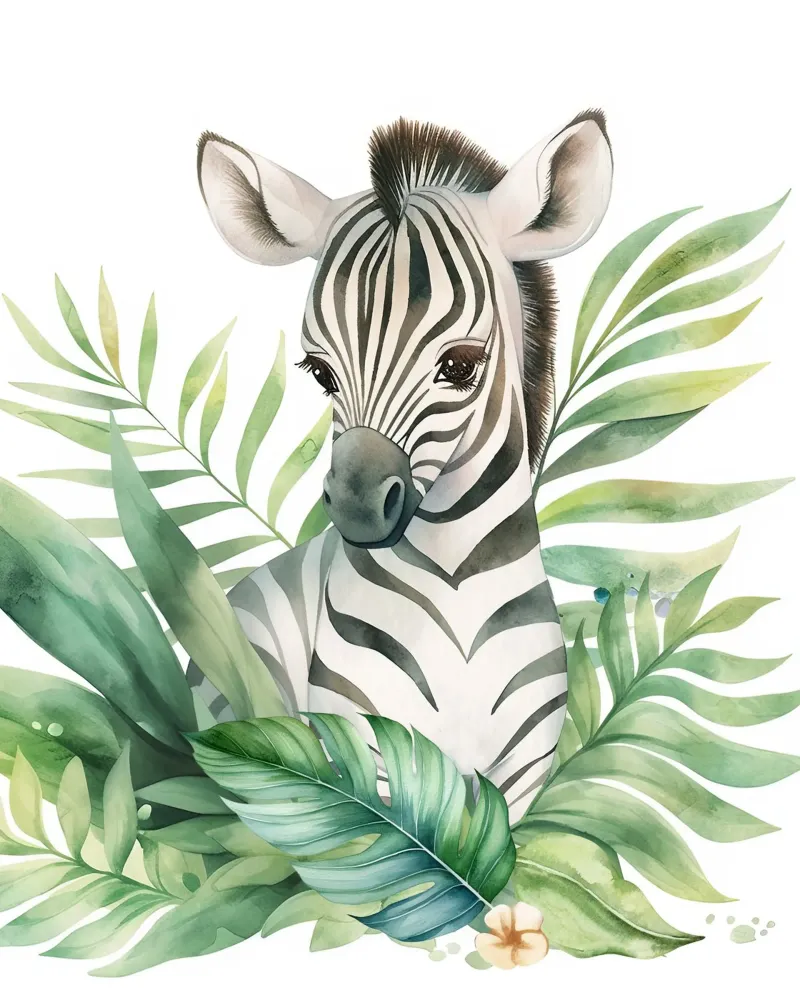 Shy Zebra in the Greens pellicola backlit da vintageshop