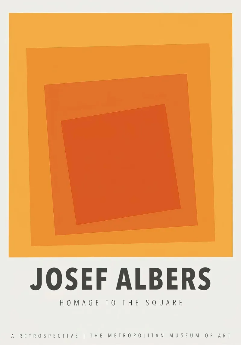 Mostra sulle piazze di Josef Albers pellicola backlit da Lile Shop