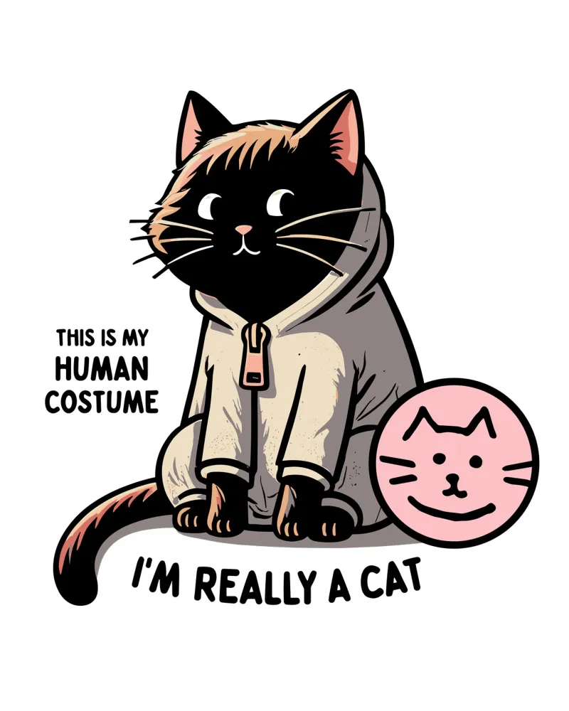 This is my human costume, I’m really a cat poster con telaio in plastica da edsonramosart