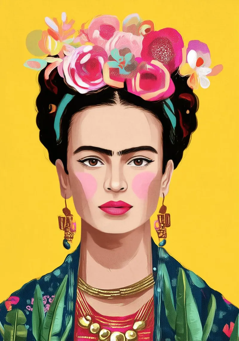 Frida Vive Aquí canvas van Clara August