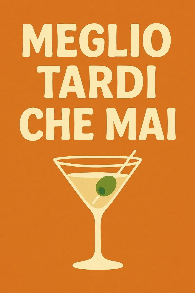 Meglio Tardi Che Mai – Italien Poster im Retro-Stil tela da Grande Bellezza