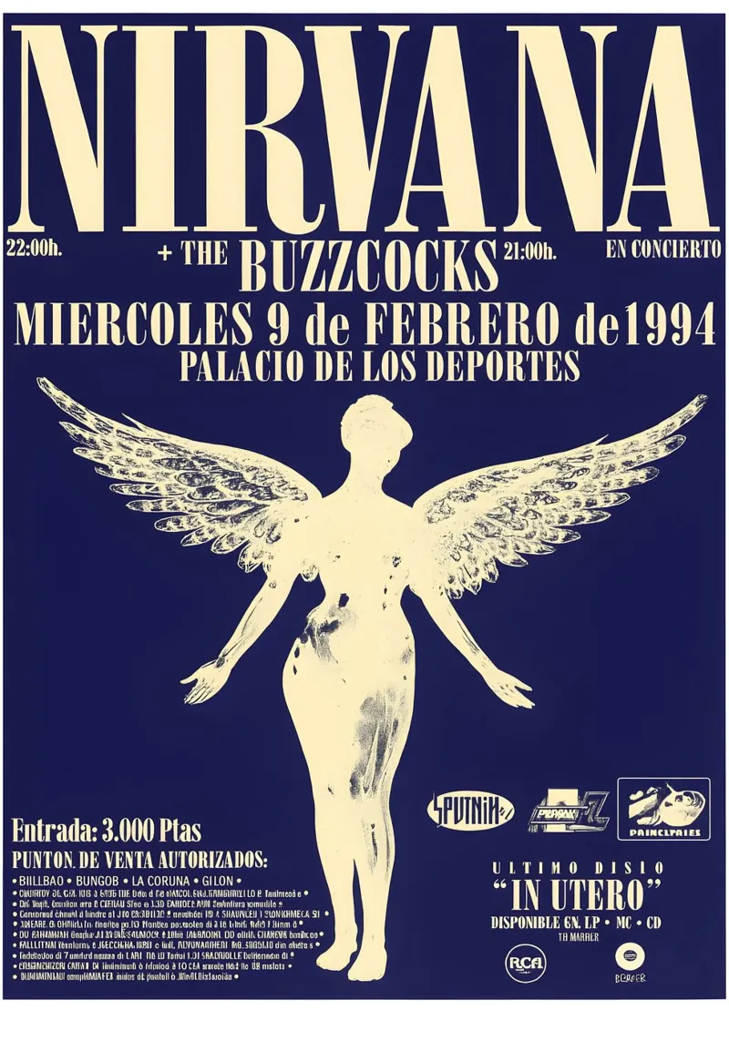 SAARAV Nirvana Concert Poster Kurt Cobain Rock Music Aesthet hahnemühle by DGUnder