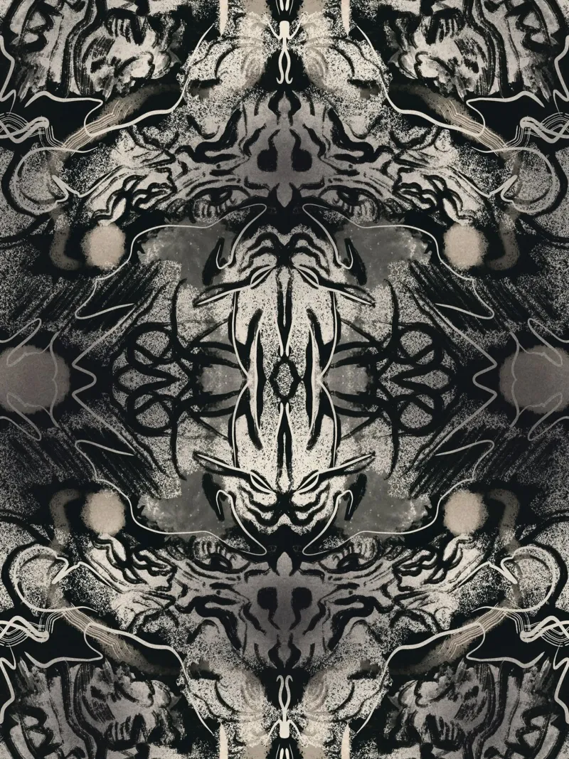 Rorschach 07 in bianco e nero plexiglass da Little Dean