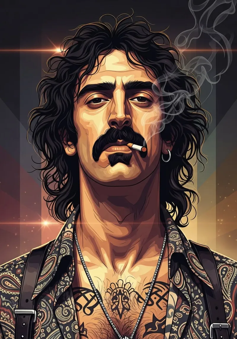 Frank Zappa smoking alu-dibond by Lembayung art
