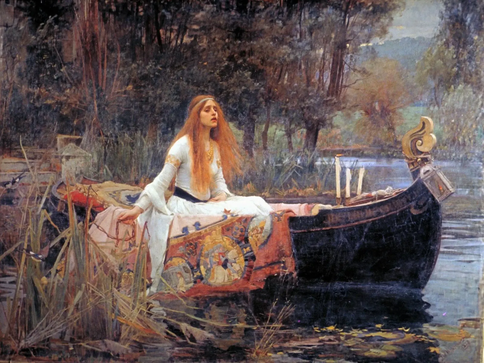 The Lady of Shalott by John William Waterhouse (1888) canvas by Art History